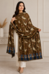 Elegant Floral Weave Pashmina Shawl for Women – Soft Kashmiri Winter Wrap with Fringe Tassels